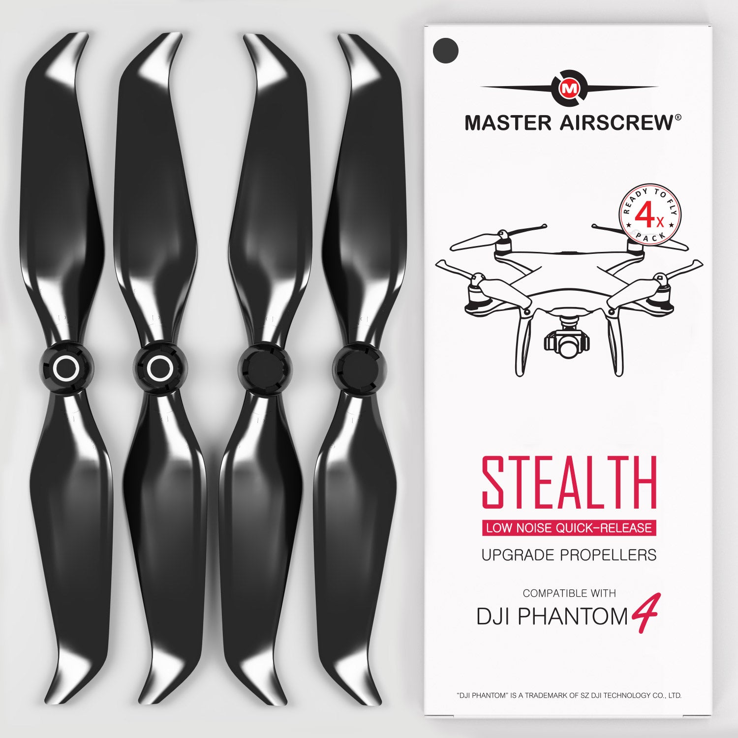 Master Airscrews Eliche STEALTH - Dji Phantom 4 - Eliche Migliorate per Dji Phantom 4 - Eliche Silenziose Dji Phantom 4