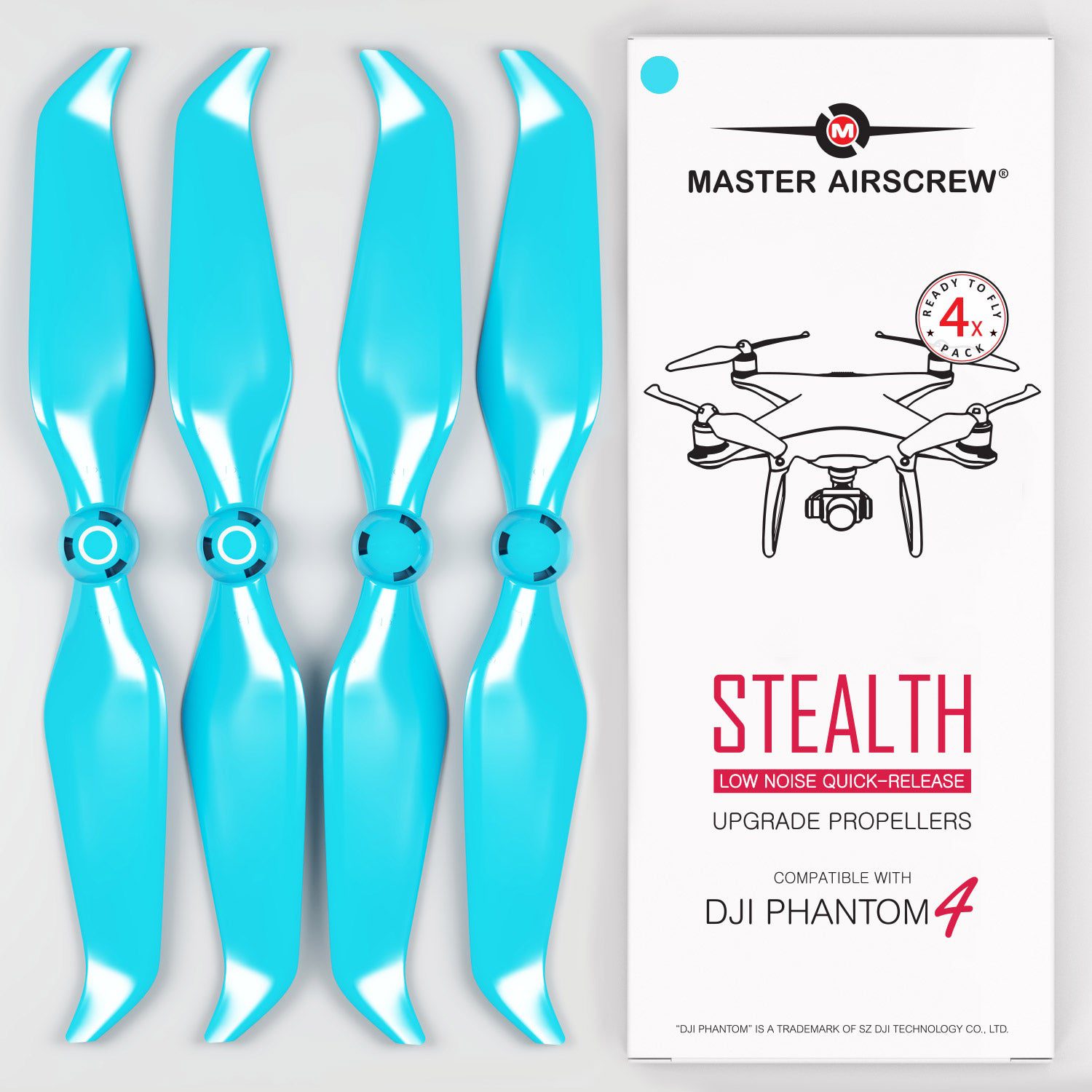 Master Airscrews Eliche STEALTH - Dji Phantom 4 - Eliche Migliorate per Dji Phantom 4 - Eliche Silenziose Dji Phantom 4