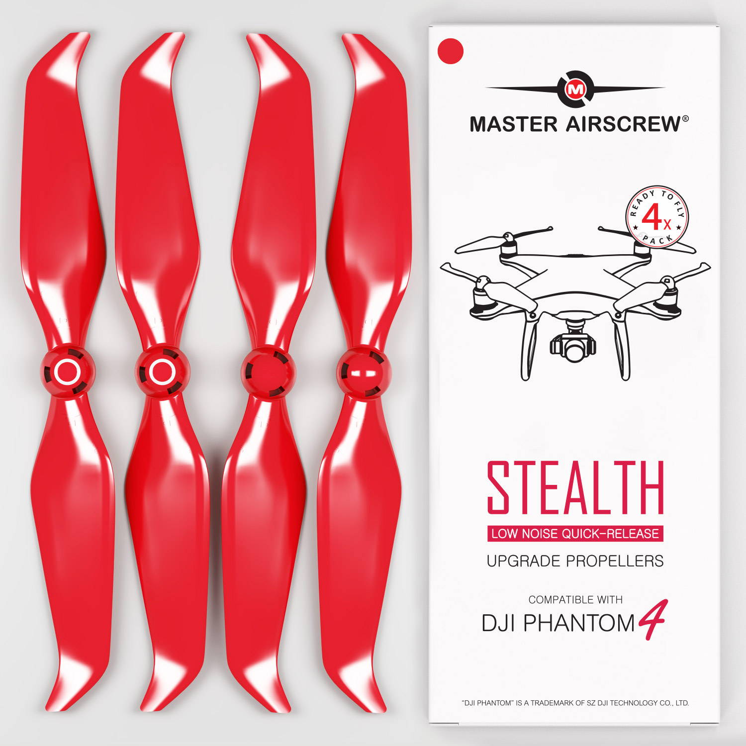 Master Airscrews Eliche STEALTH - Dji Phantom 4 - Eliche Migliorate per Dji Phantom 4 - Eliche Silenziose Dji Phantom 4