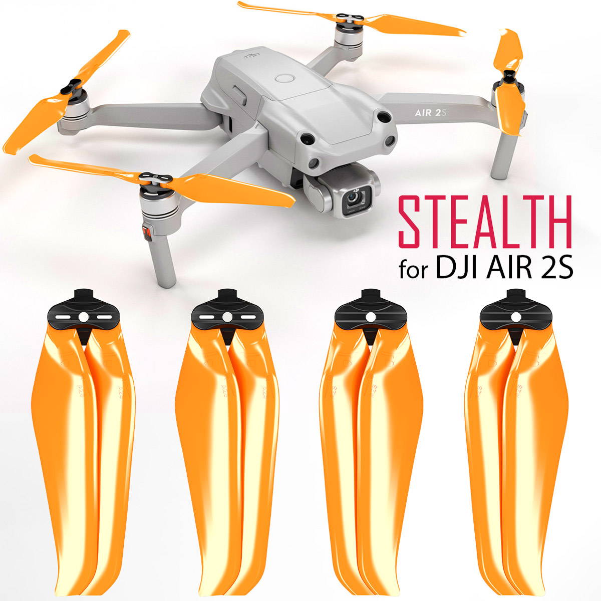Master Airscrews Eliche STEALTH arancione- Dji Air 2S - Eliche silenziose Dji Air 2s - Eliche Dji Air 2s