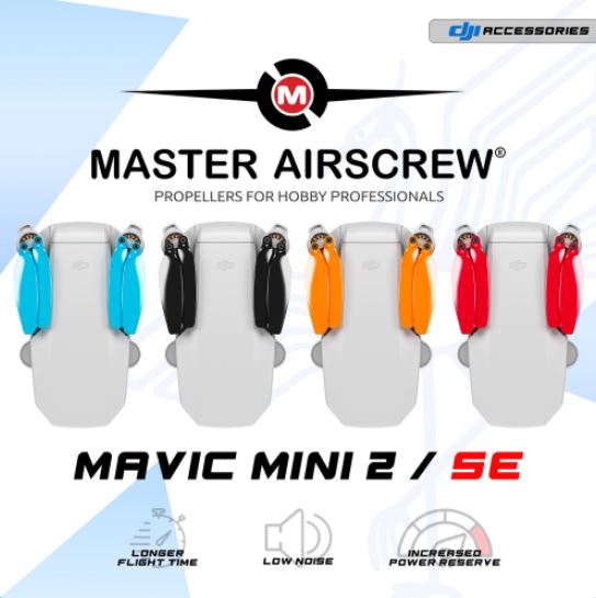 Master Airscrews Eliche STEALTH - Dji Mini 2 - Eliche Migliorate per Dji Mini 2 - Eliche Silenziose Dji Mini 2 - Master Airscrew Mini SeMini SE