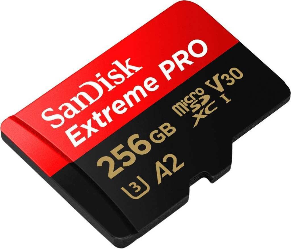SanDisk Extreme Pro Scheda di Memoria microSDXC da 256 GB e Adattatore SD con App Performance A2 e Rescue Pro Deluxe, fino a 170 MB/sec, Classe 10, UHS-I, U3, V30