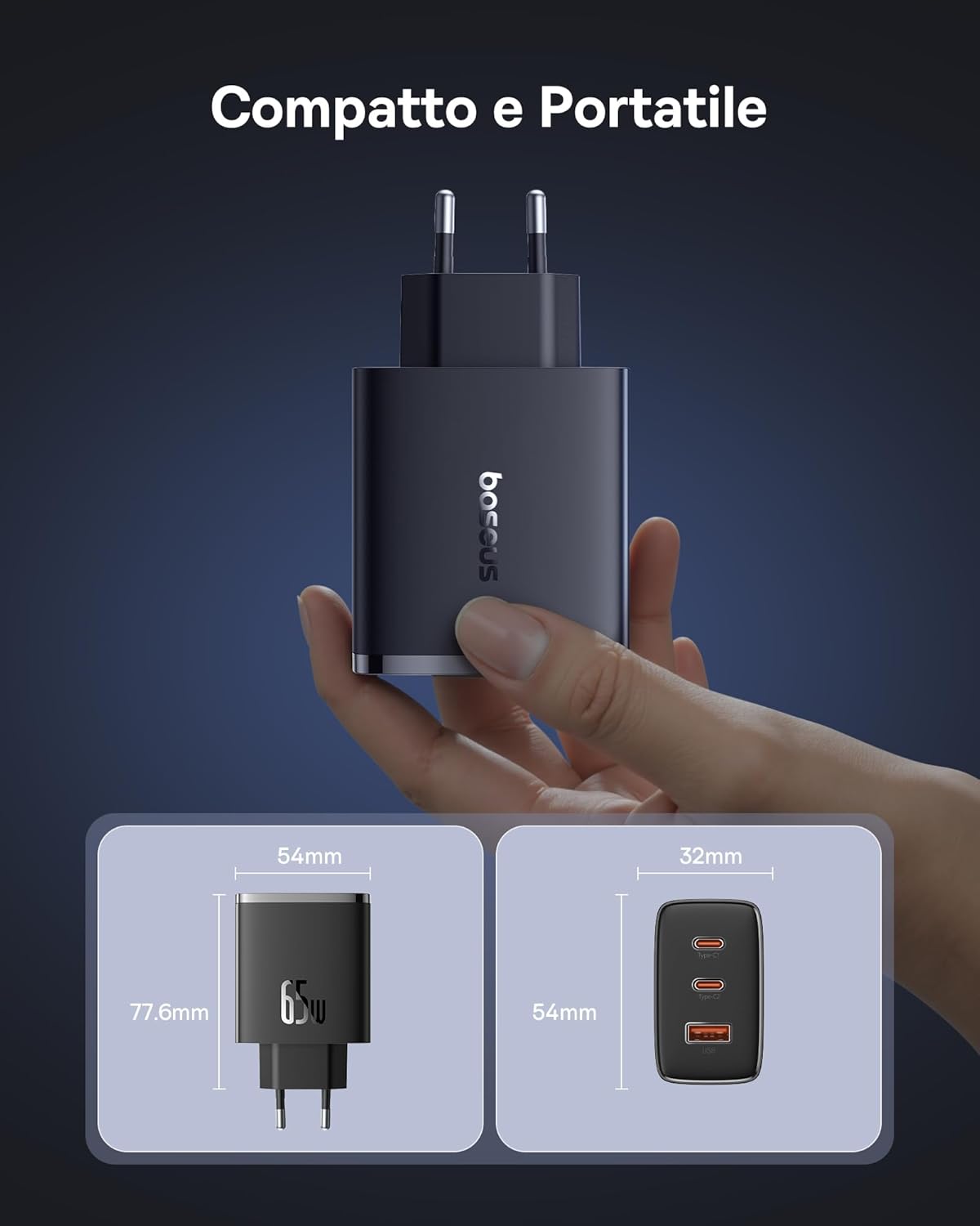 Caricatore veloce 65w Compatibile droni Dji Neo, Dji Mini 5 PRO, Mini 4 PRO, Air 3, Dji Air 3S - Fly to Discover